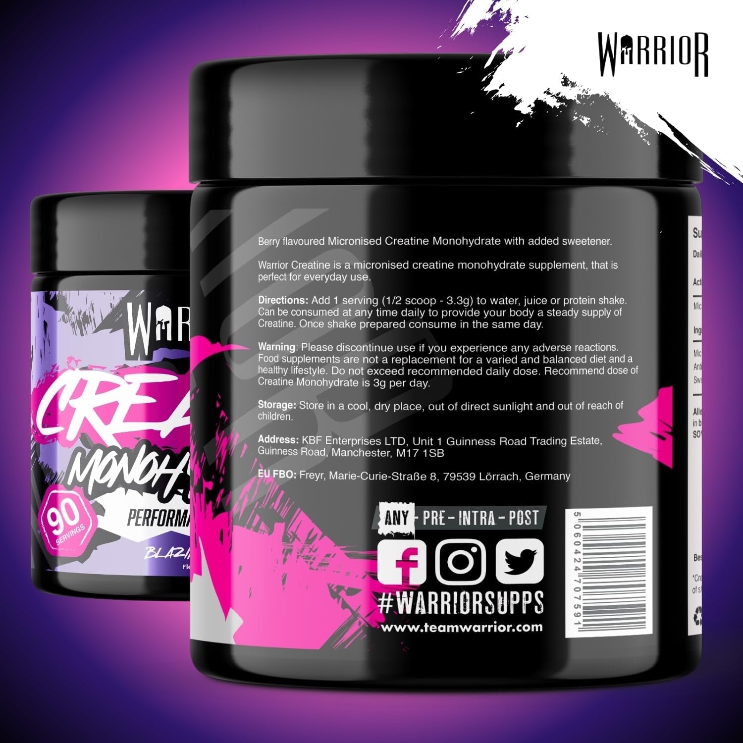 Flavoured Creatine Monohydrate Powder 300G (90 Servings) – Creatine Powder Drink, Creatine for Performance, Strength &amp; Recovery (Not Creatine Gummies or Tablets) – Blazin Berry