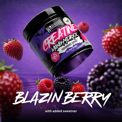 Flavoured Creatine Monohydrate Powder 300G (90 Servings) – Creatine Powder Drink, Creatine for Performance, Strength &amp; Recovery (Not Creatine Gummies or Tablets) – Blazin Berry