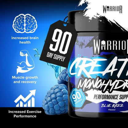 Flavoured Creatine Monohydrate Powder 300G (90 Servings) – Creatine Powder Drink, Creatine for Performance, Strength &amp; Recovery (Not Creatine Gummies or Tablets) – Blue Razz