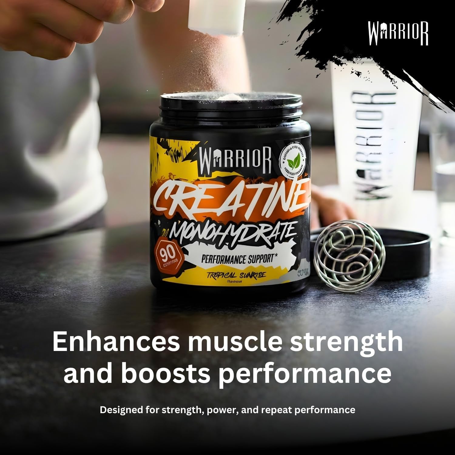 Flavoured Creatine Monohydrate Powder 300G (90 Servings) – Creatine Powder Drink, Creatine for Performance, Strength &amp; Recovery (Not Creatine Gummies or Tablets) – Tropical Sunrise