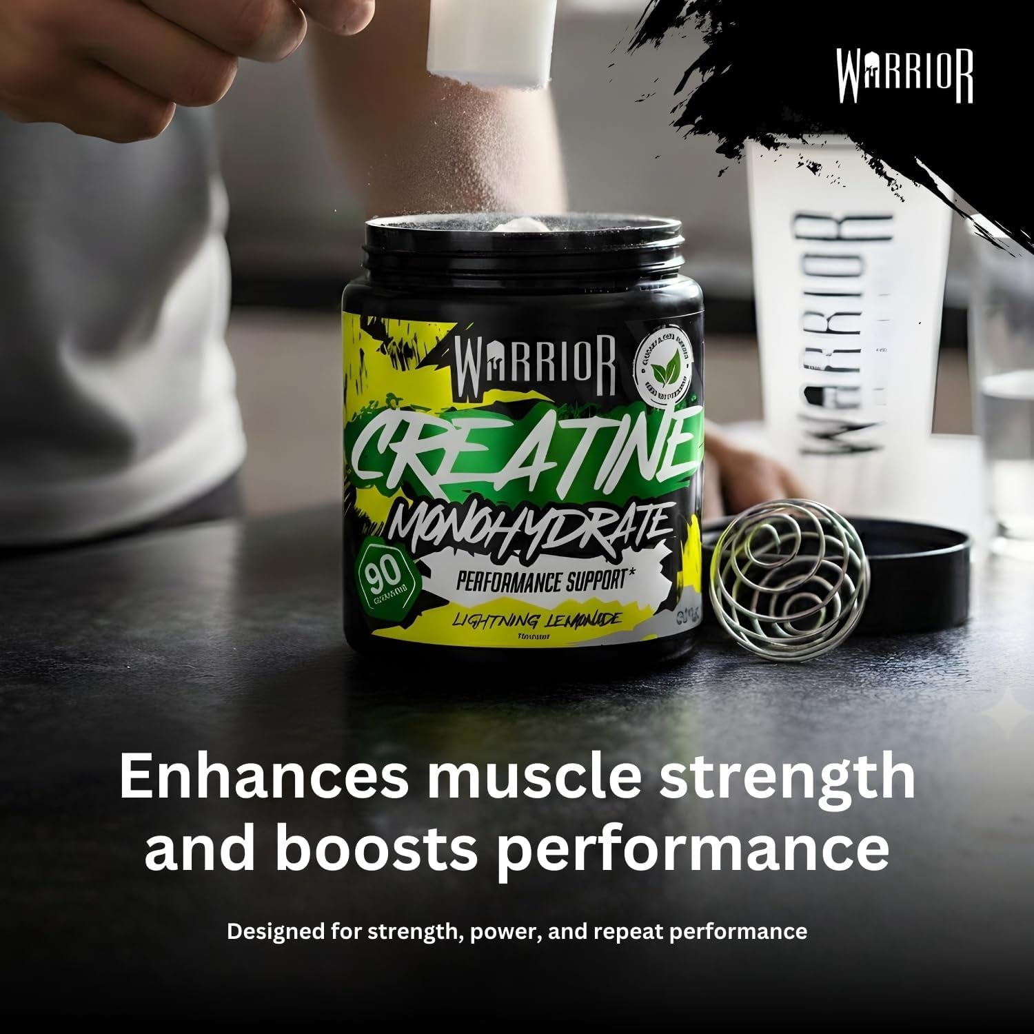 Flavoured Creatine Monohydrate Powder 300G (90 Servings) – Creatine Powder Drink, Creatine for Performance, Strength &amp; Recovery (Not Creatine Gummies or Tablets) – Lightning Lemonade