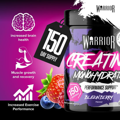 Flavoured Creatine Monohydrate Powder 500G (150 Servings) – Creatine Powder Drink, Creatine for Performance, Strength &amp; Recovery (Not Creatine Gummies or Tablets) – Blazin Berry