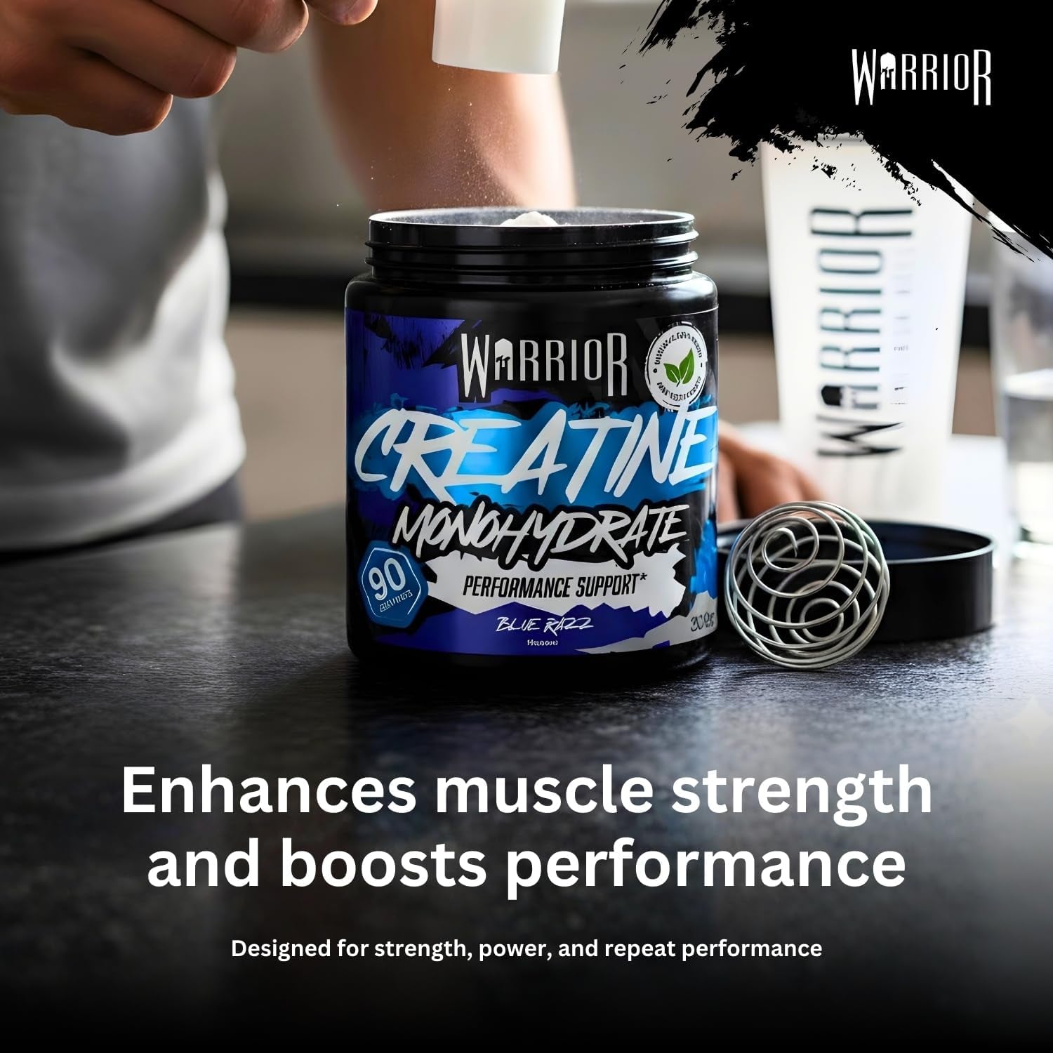 Flavoured Creatine Monohydrate Powder 300G (90 Servings) – Creatine Powder Drink, Creatine for Performance, Strength &amp; Recovery (Not Creatine Gummies or Tablets) – Blue Razz