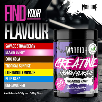 Flavoured Creatine Monohydrate Powder 500G (150 Servings) – Creatine Powder Drink, Creatine for Performance, Strength &amp; Recovery (Not Creatine Gummies or Tablets) – Blazin Berry