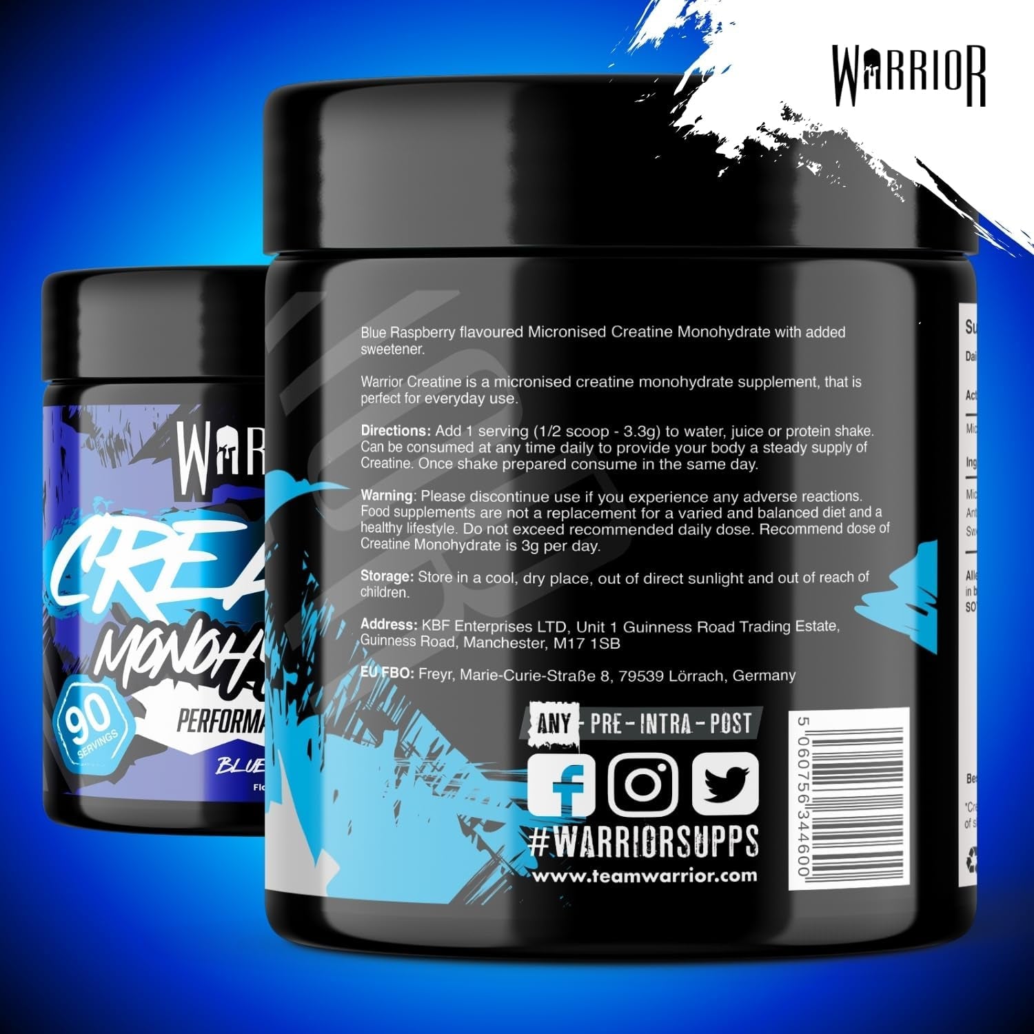 Flavoured Creatine Monohydrate Powder 300G (90 Servings) – Creatine Powder Drink, Creatine for Performance, Strength &amp; Recovery (Not Creatine Gummies or Tablets) – Blue Razz