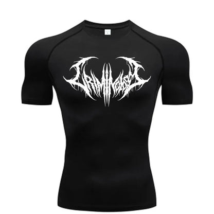 Fitness T-shirts for Men Fitness Gym Compression Moisture-Wicking Gym Breathable Quick Drying Running Sweat Absorbing Tight Fit