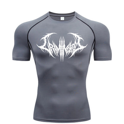 Fitness T-shirts for Men Fitness Gym Compression Moisture-Wicking Gym Breathable Quick Drying Running Sweat Absorbing Tight Fit