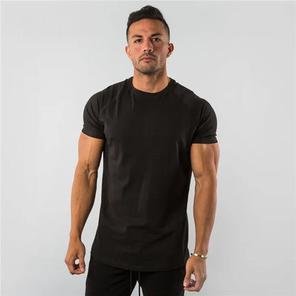 Fitness T-Shirt Men Bodybuilding Short Sleeve Sport Running T-shirt Men Sportswear Workout Shirts Male Men Gym Summer Tops Tee