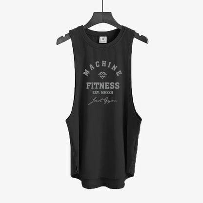 Gym Bodybuilding Workout Fitness T-Shirts Mens Casual Sport Sleeveless Singlets Summer Running Cotton Breathable Loose Tank Tops