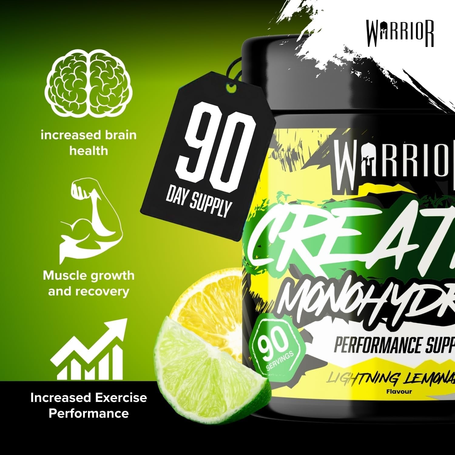 Flavoured Creatine Monohydrate Powder 300G (90 Servings) – Creatine Powder Drink, Creatine for Performance, Strength &amp; Recovery (Not Creatine Gummies or Tablets) – Lightning Lemonade