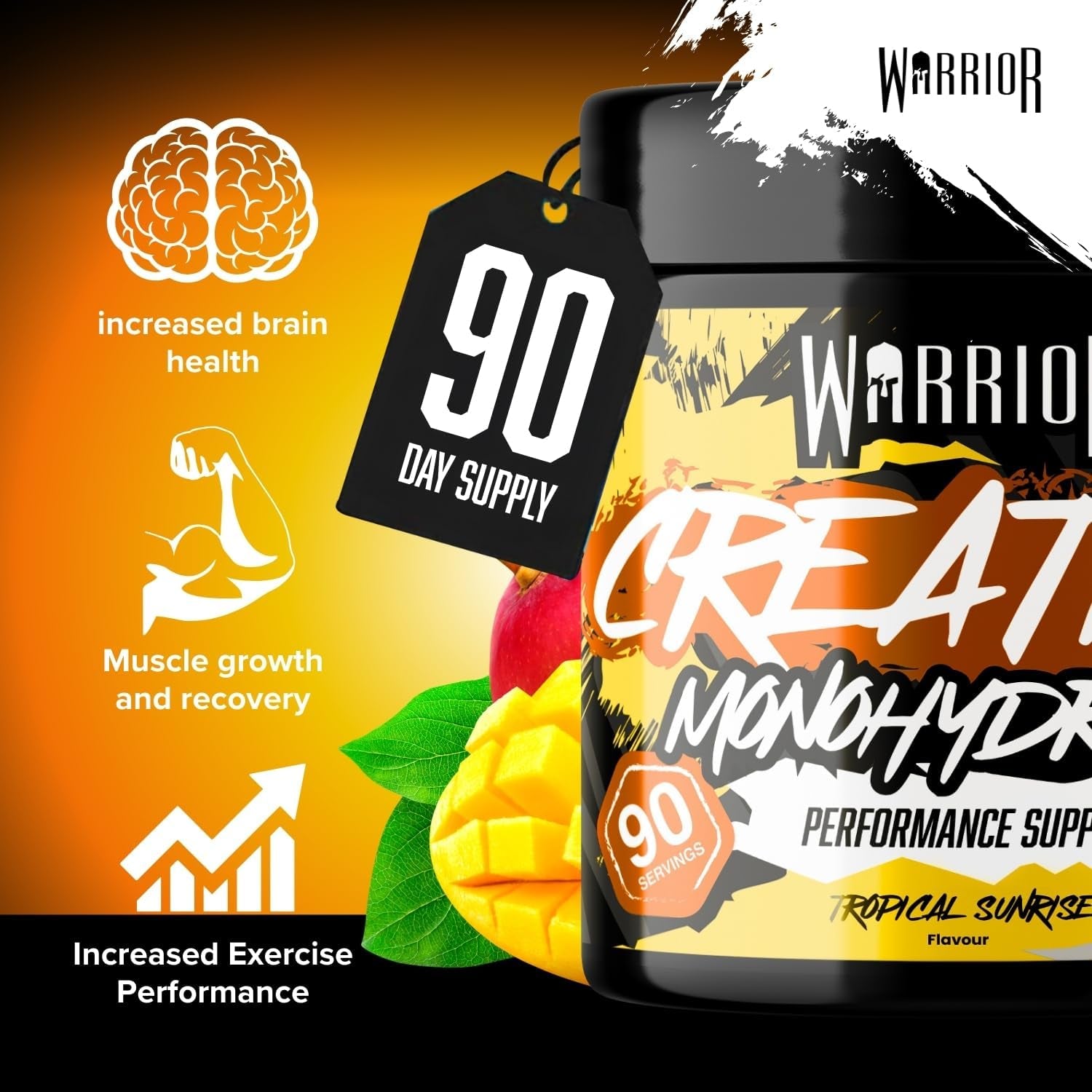 Flavoured Creatine Monohydrate Powder 300G (90 Servings) – Creatine Powder Drink, Creatine for Performance, Strength &amp; Recovery (Not Creatine Gummies or Tablets) – Tropical Sunrise
